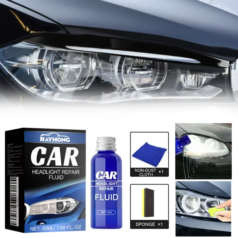 1/3PCS Car Headlight Restoration Paste Yellow Oxidized Polymer Cleaning Paste Lamp Refurbishment Headlamp Repair Polishing Kit