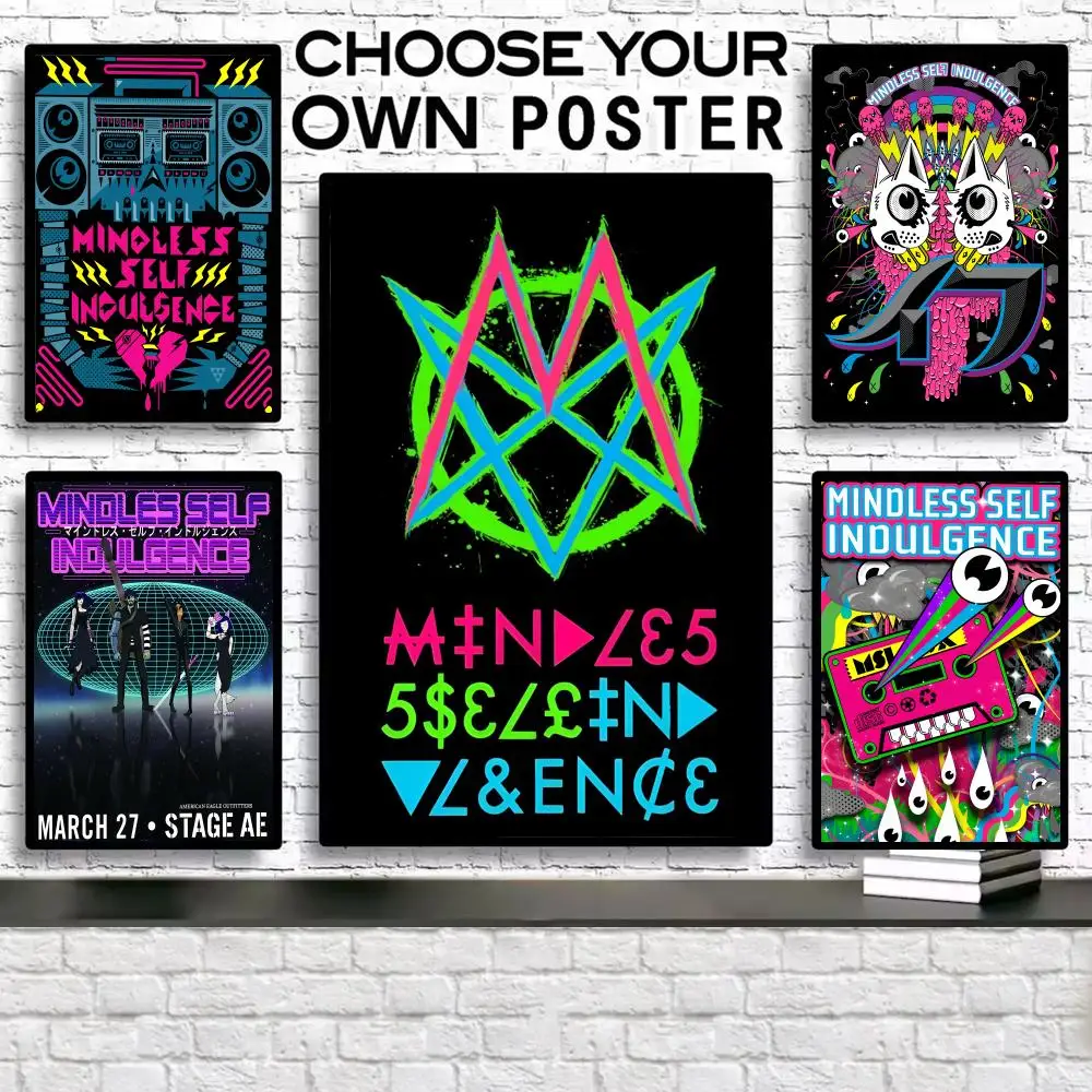 

Band M-Mindless S-Selfl-Indulgence Painting Calligraphy Vintage Poster Canvas Frameless Wall Art For Hallway Home Decoration