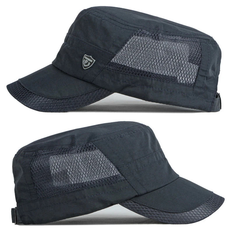 Quick Dry Military Hats For Men Summer Flat Top Baseball Caps Women Outdoor Army Cap Mesh Breathable casquette Militaire
