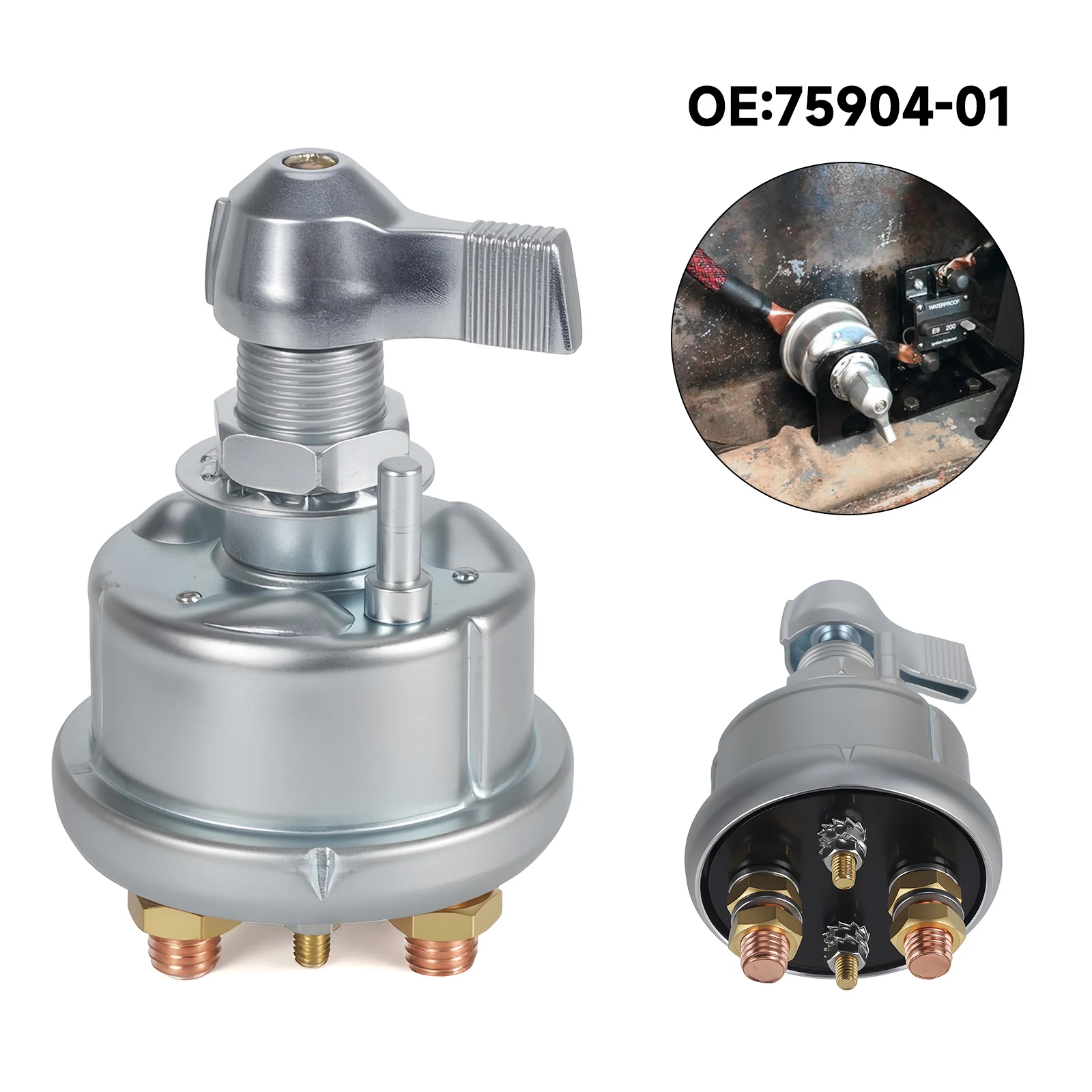 

OE 75904-01 12-36V DC Metal Battery Master Switch 2-Position Battery Cut-Off Switch For Cars Trucks RVs Boats Battery Isolator