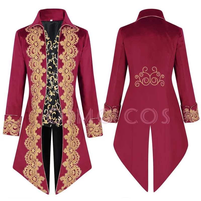 

Halloween Men's Medieval court lace tailcoat punk coat retro men's clothing