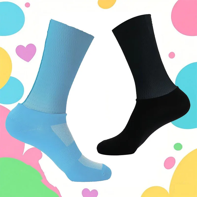 

New Pro Team Aero Socks Anti Slip Silicone Cycling Socks Men Bicycle Sport Running Bike Socks Calcetines Ciclismo