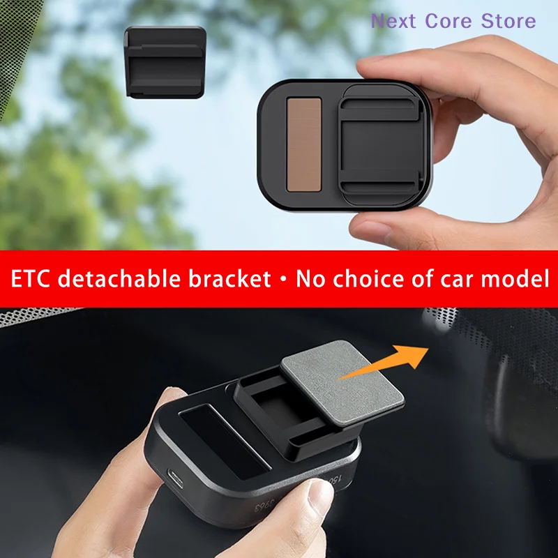 [NC]Car Toll Pass Holder Adhesive Sticky ETC Bracket Adhesive Removable Easy Installation Compact Toll Pass Holder Windshield view 6