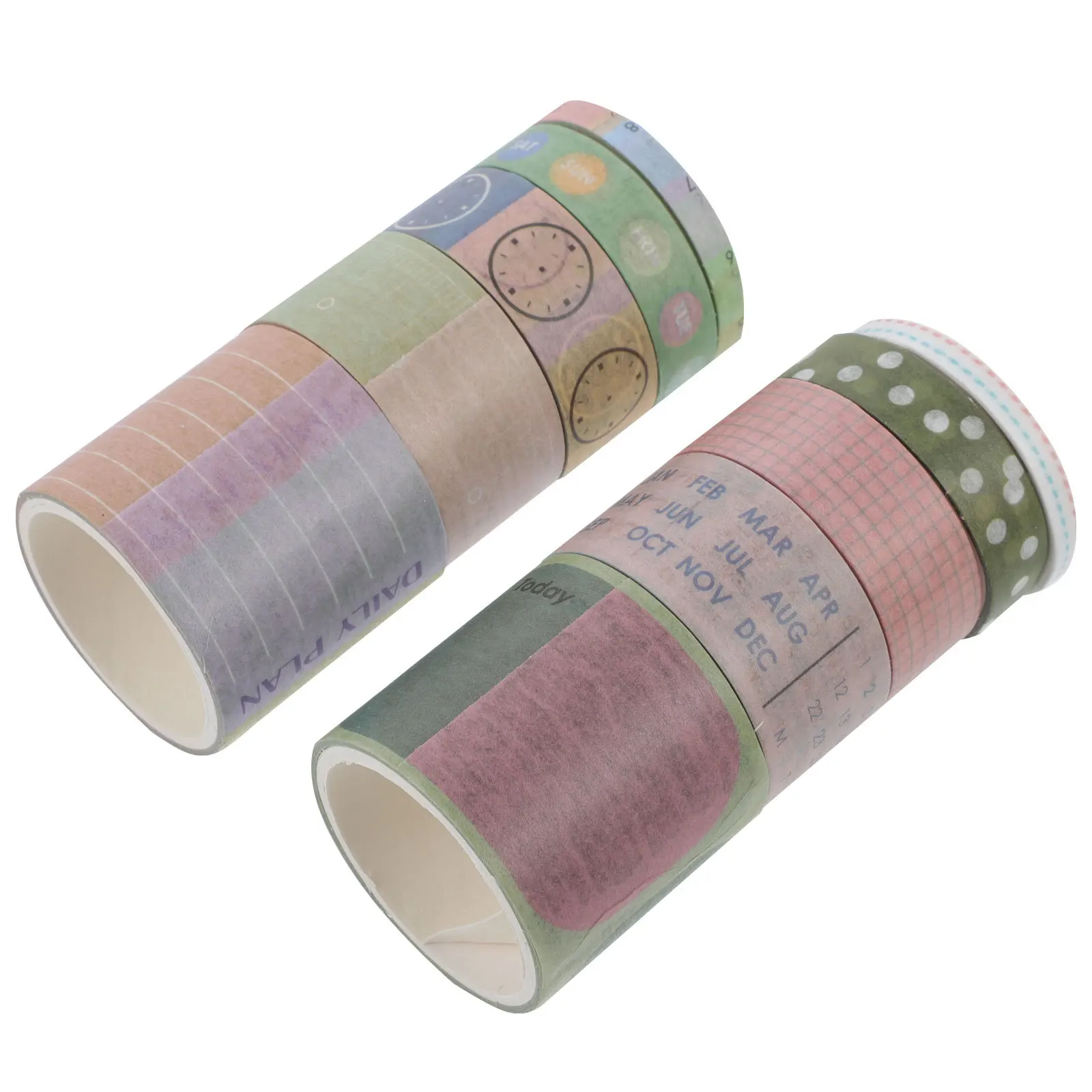 10 Rolls DIY Calendar Tape Set Colorful Month Label Paper Tapes for Planner Journal Scrapbooking Organization Tools