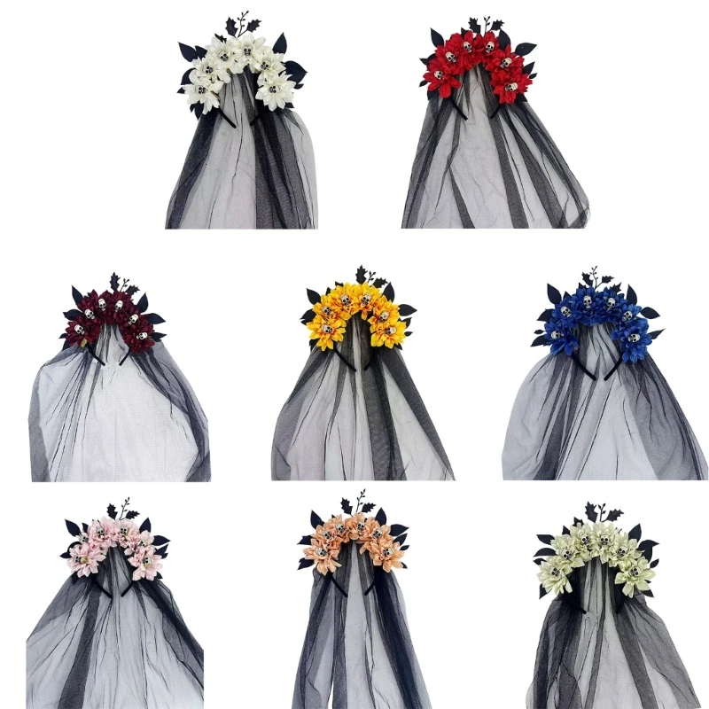 Elegant Witch Hat Veil Headpiece Dark Halloween Dressing Up Props