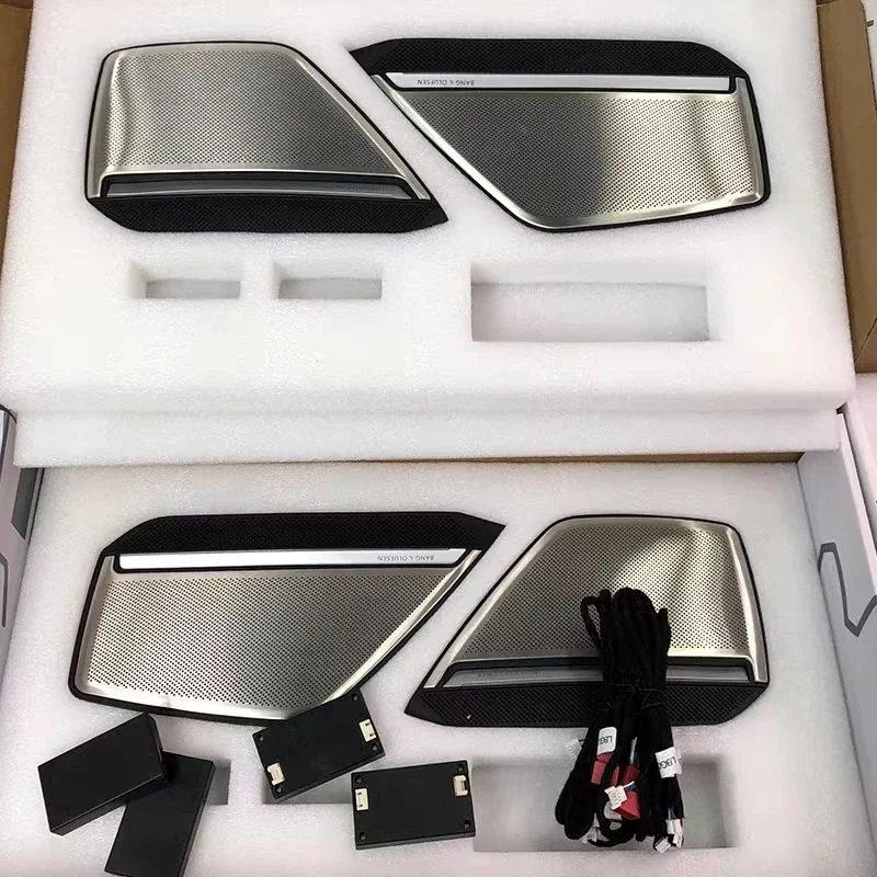 

Car Door Horn Trim Panel Decorative Lamp Interior Ambient Lights 30 Colours LED Metal Speaker Cover For Audi A6 A7 C8 2019-2023