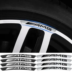 4 Stuks Auto Wielnaaf Badge Band Velg 3d Stickers Voor Mercedes Benz Amg W204 W203 W212 W211 W124 W210 Glc Gle Cla Auto Accessoires