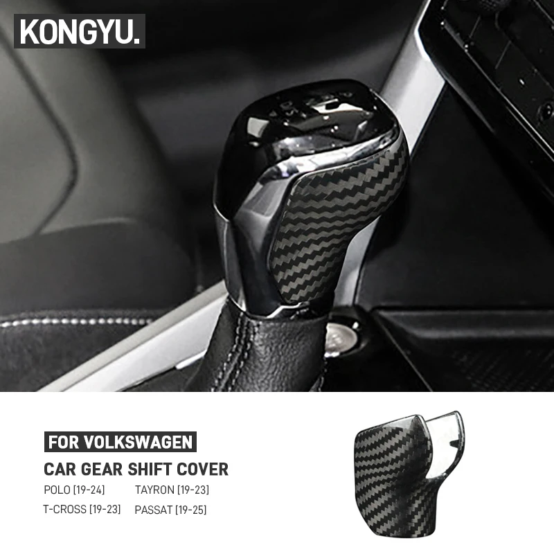 

Real Carbon Fiber Car Gear Shift Knob Cover Interior Trim For VW Volkswagen Passat 19-25 Polo 19-24 T-Cross 19-23 Tayron 19-23