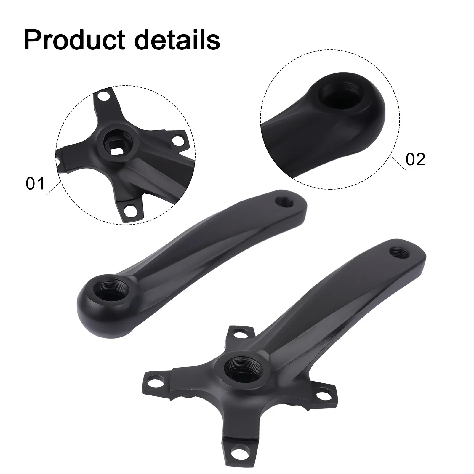 New Material Crank Leg Bicycle Crank Set 1set 23*10*8cm Aluminum Alloy Black Speed:7-12S BCD104mm Length 152mm