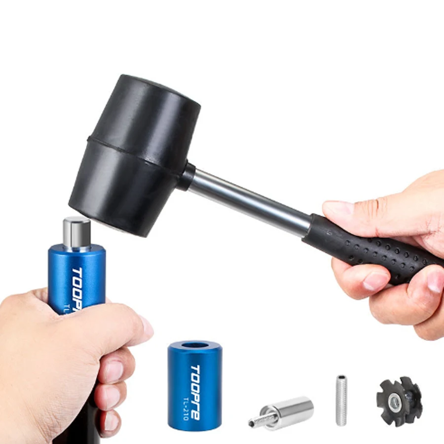1Set bicycle fork installer head tube sleeve tool, bicycle fork star nut installer, insert tube bicycle bowl group toothless plu