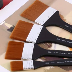 1pc Marie's Nylon Flat Brush with Wooden Handle 7 Different Sizes- Perfect for Applying Gesso, Acrylic, Oil, Gouache, DIY Paint