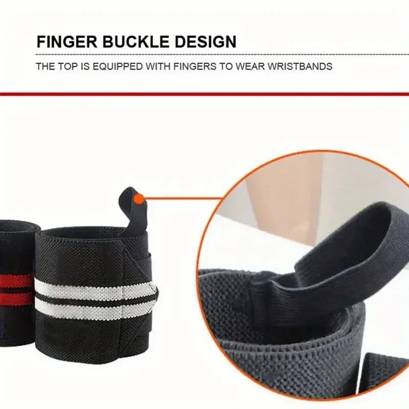 2 Stück elastische Handgelenkbandagen, Handgelenkstütze, Handgelenkschutzband für das Fitnessstudio, zum Gewichtheben, als Schutz für das Handgelenk, für Langhantelübungen. – Detail 3