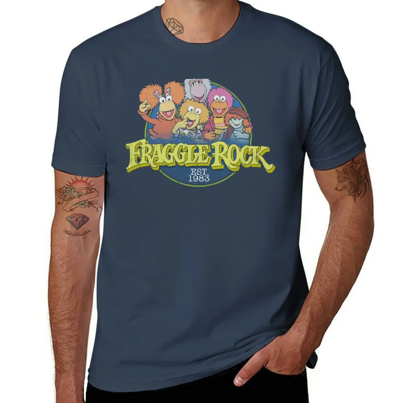 

Fraggle Rock Band Vintage 80s T-Shirt printed t shirts for man anime tshirt T-Shirt