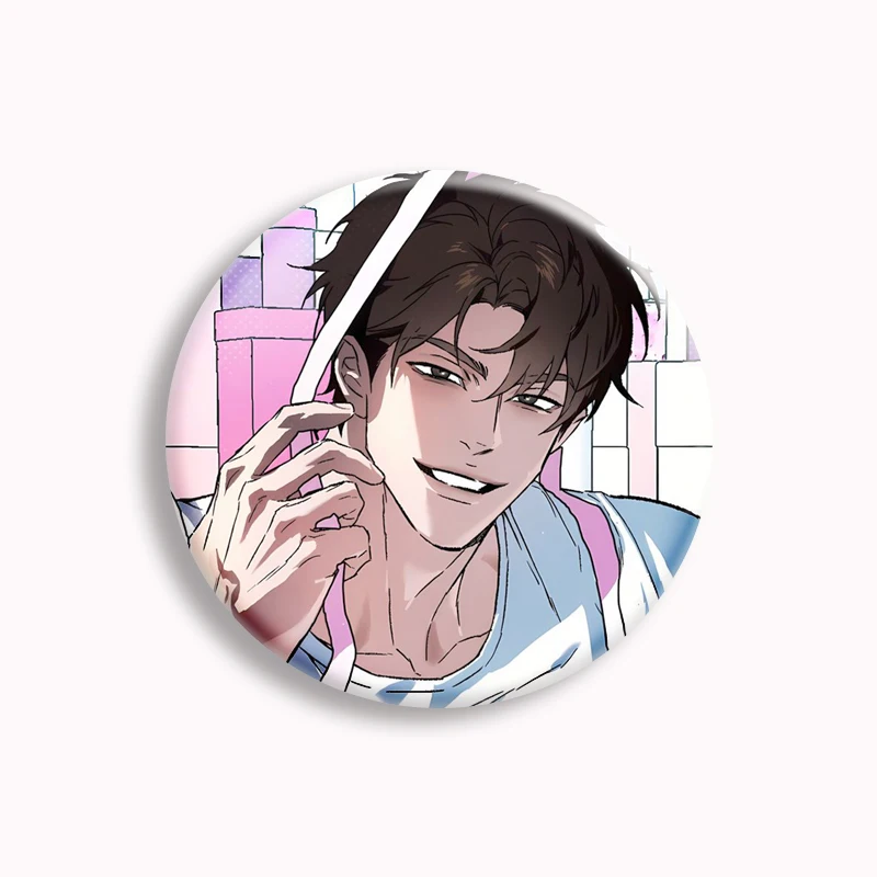 Korean Manga Codename Anastasia Soft Button Pin BL Manhwa Character Zhenya and Taekjoo Brooch Badge Bag Accessories Fans Collect