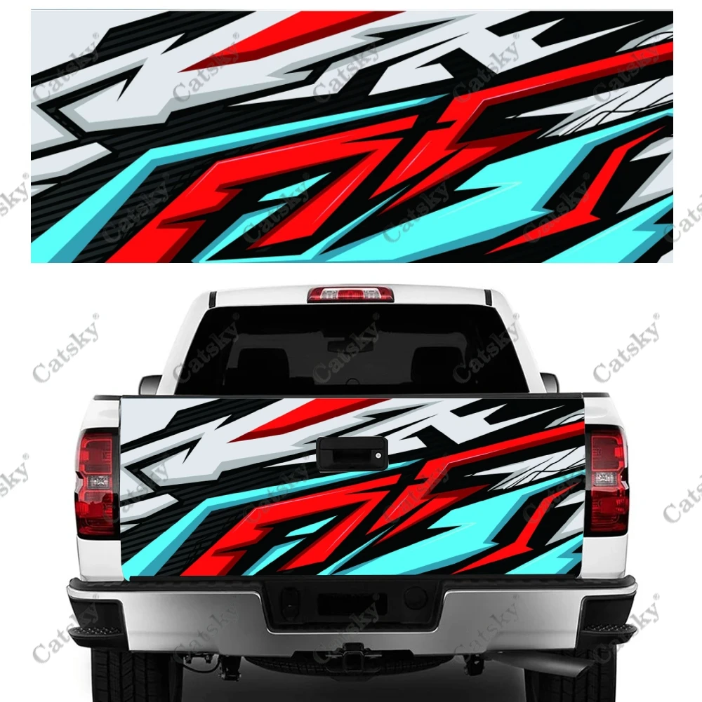 Irregular Arrow Lines Car Accessories Tail Trunk Protect Vinly Wrap Sticker Decal Auto Hood Engine Cover for SUV Pickup Truck