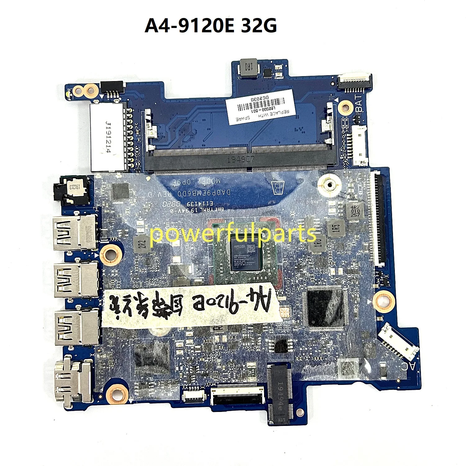 

Для материнской платы HP Stream 14-DS L62000-601 DA0P9EMB6D0 A4-9120E CPU 32G SSD работает в порядке