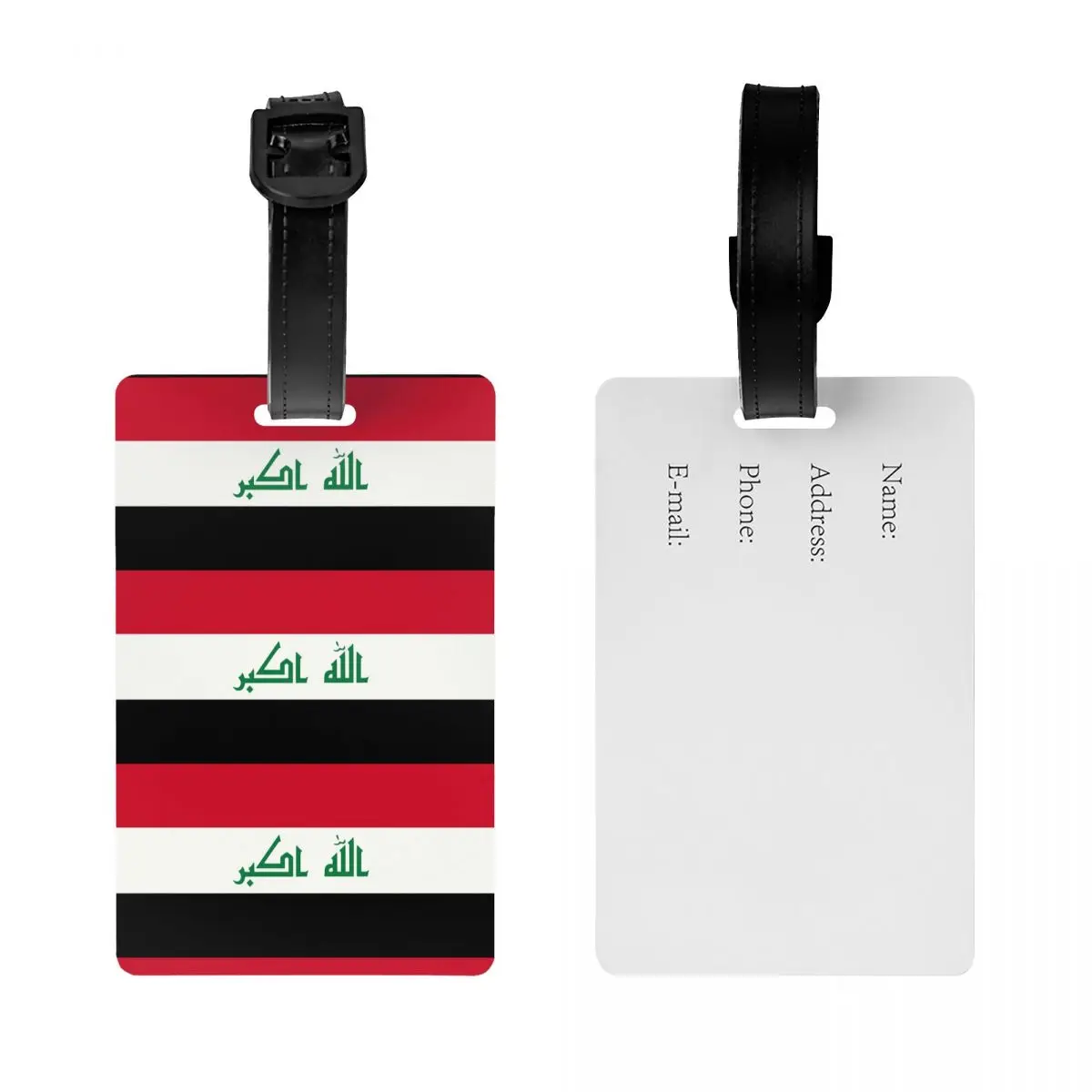 Custom Iraq Flag Luggage Tag Privacy Protection Iraqi Patriotic Baggage Tags Travel Bag Labels Suitcase