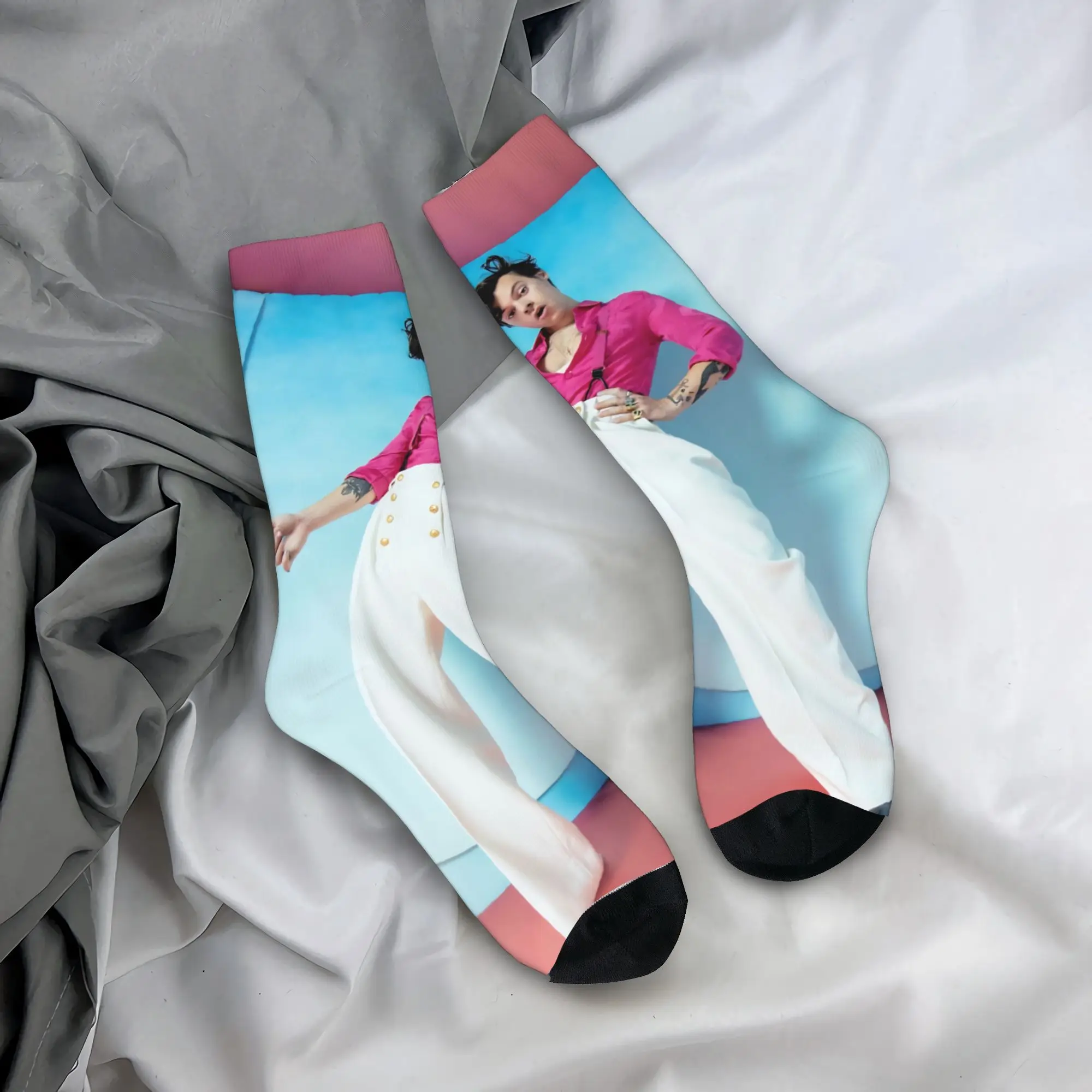 

Носки Harrys Styles: Дизайнерские, дышащие, мужские, средней мягкости, осенние, элегантные, для скейтбординга