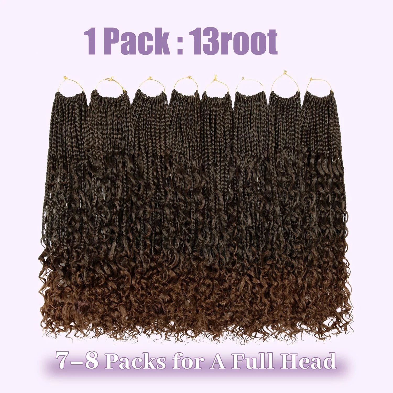 Boho Box Braids Goddess Box Braids Crochet Hair Bohemian Hippie Braids Braiding Hair Box Braids with Curly Ends synthetic