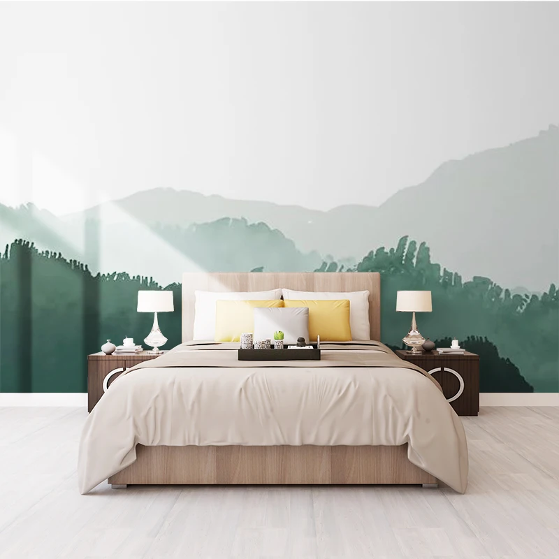 Bacal Custom 3d Wallpaper Bedroom Green Big tree Mountain  modern TV Sofa Background wall 3D Wallpaper Mural Home Decor