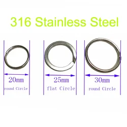 10PC 316 Stainless Steel Water Sport Keychain Keyring Split Ring Loop 2mm Split Ring for BCD attachment