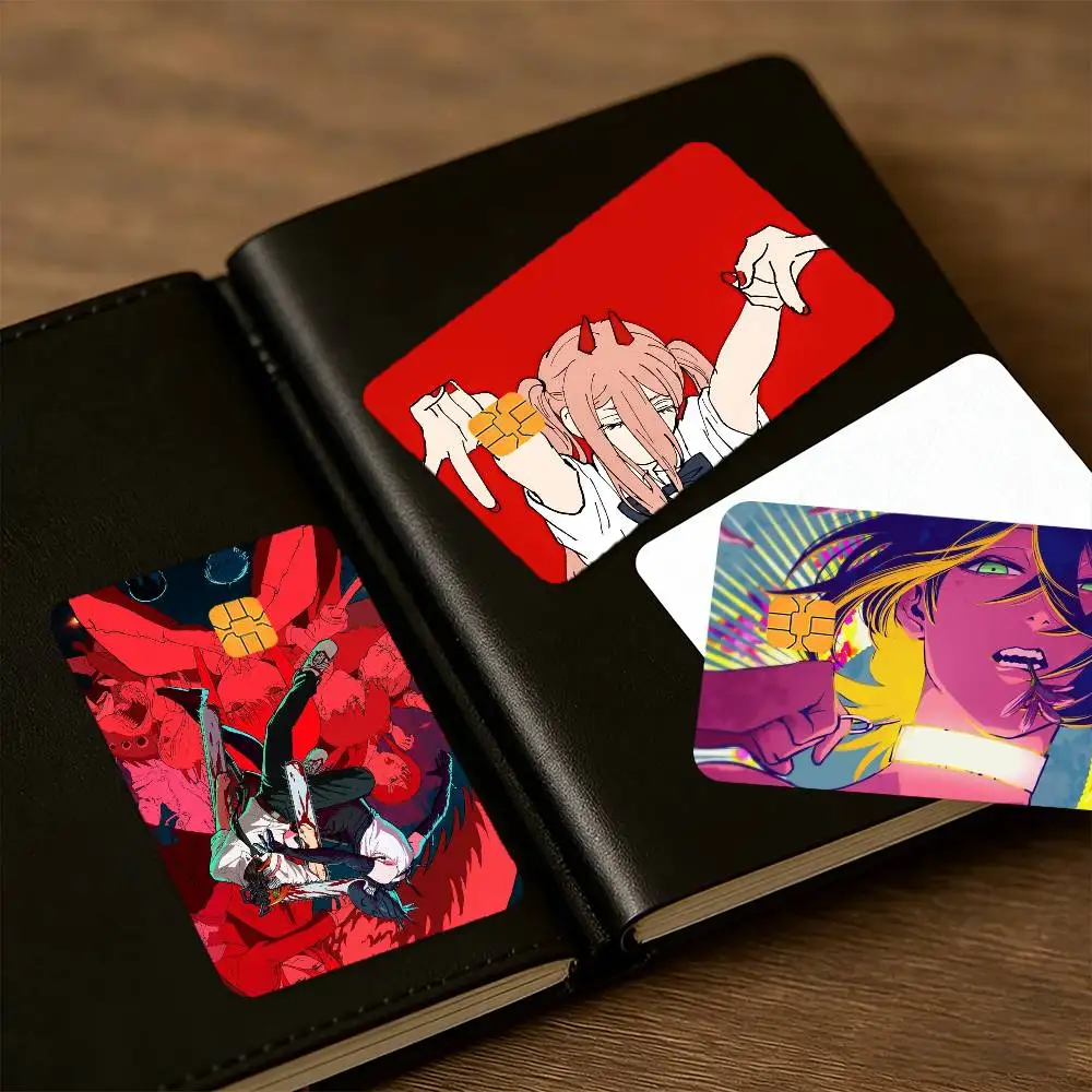 Anime C-Chainsaws M-Mans-ES Waterproof Skin Protector Stickers for Bank Cards Credit Cards Debit Cards Public Transport Cards