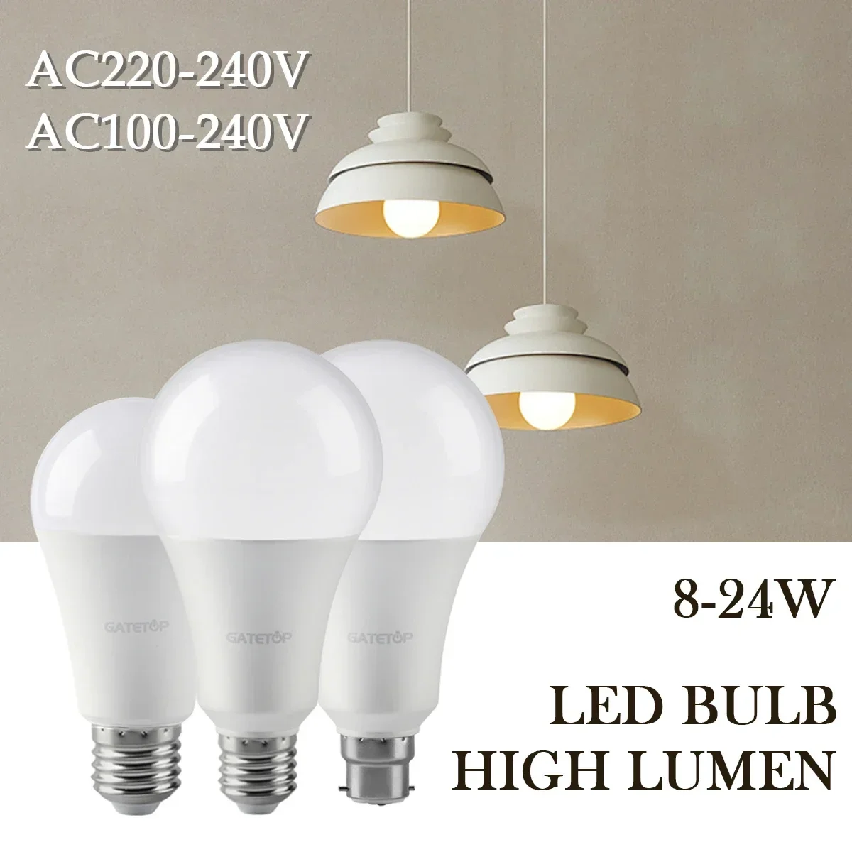 

1/20PCS Led Bulb E27 B22 Energy Saving Lamps A60 A80 AC220V 230V 110V Light 8W 18W 24W for Home Derection Living Room Lighting