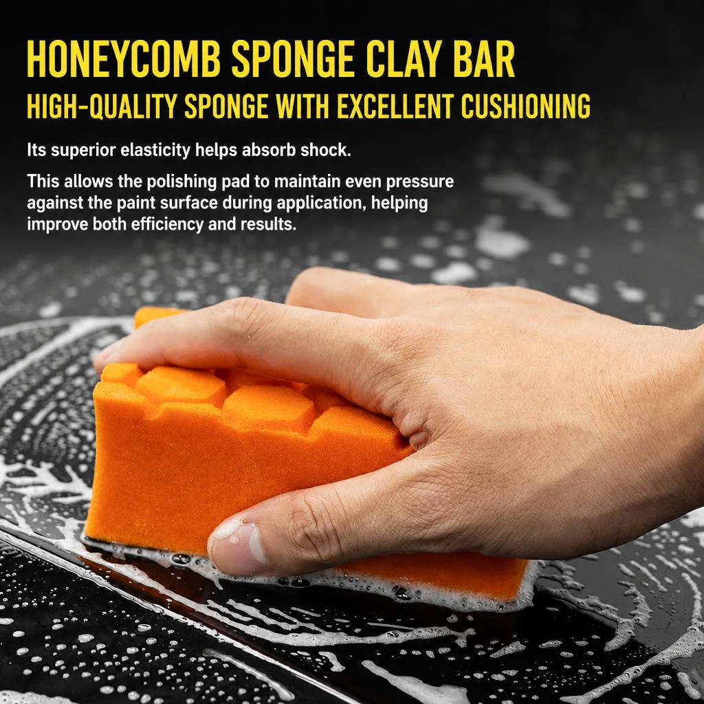 Volcanic Clay Car Detailing Sponge EVA Grip Foam Cushion Paint Cleaner for Iron Fallout Overspray Tar Bird Droppings Bug Residue
