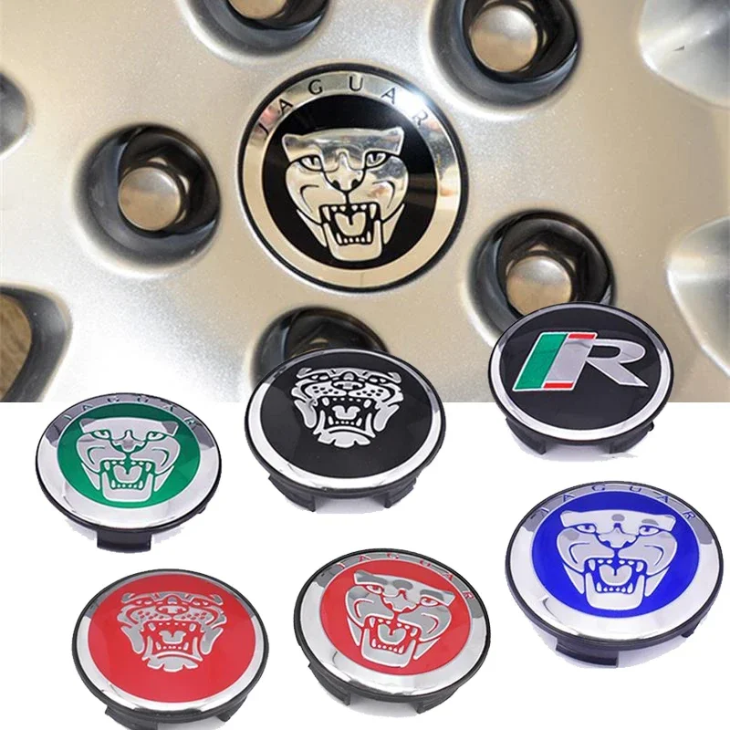 

4Pcs Car Wheel Center Hub Caps Badge Rim Center Caps for Jaguar S-Type F-PACE F-Type XF XJ-S XJ-6 X-Type XK8 XK XFR Accessories