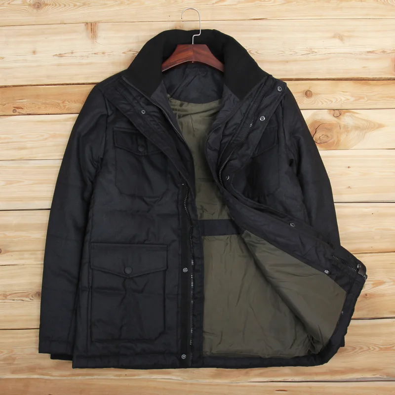 

plus Size Men's Casual Thiened Cotton Jaet M65 Busin Leisure Autumn Winter Coat Polyester Fiber Long Sve Zipper Clo...