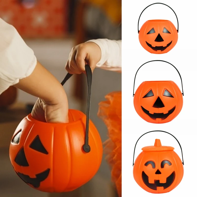 Halloween Pumpkin Gift Box Bucket Trick or Treat Pumpkin Candy Bucket Kids Gift Snack Packaging Box Halloween Party Decorations