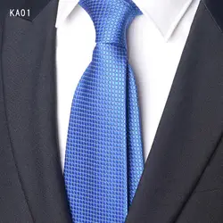 High Quality Hand Tied 9cm Wide editio Cravat Deep Blue Dark Checkered White Dot Tie For Men's Business Attire Commuting Necktie