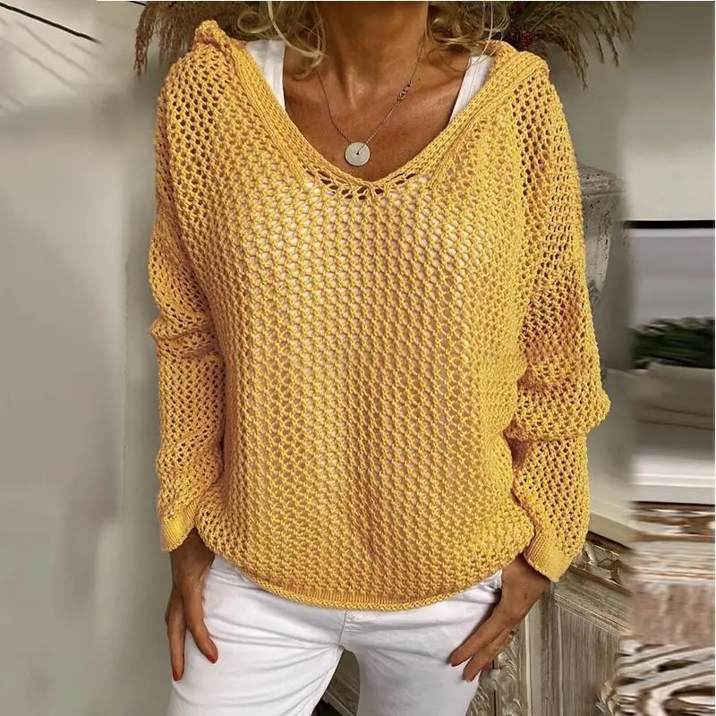 2026 Popular Woolen Outer With Sunscreen Knitted Hooded Sunscreen Clothes, Hooded Thin Loose Sweater
