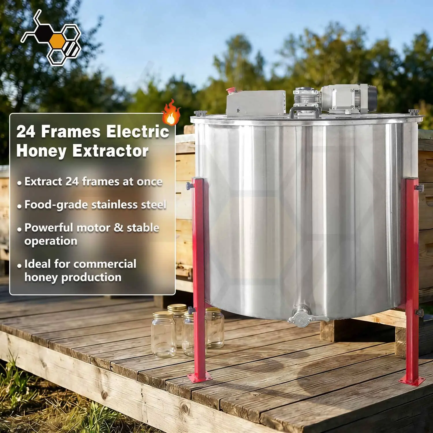 

Electric Honey Extractor 24 Frames 220V/110V Electrical Honey Extractor