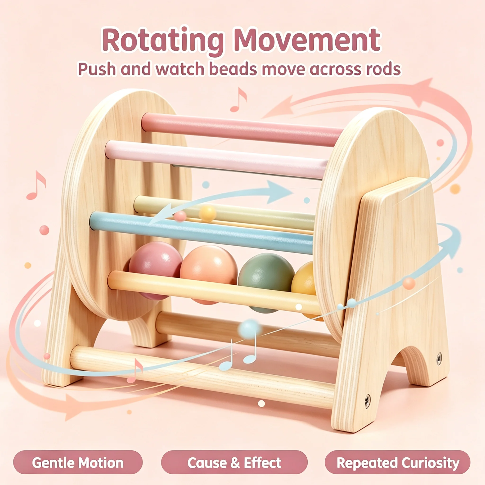 Juego de batería rodante de madera Montessori, juguetes educativos coloridos con bolas de rompecabezas para música y coordinación temprana, regalos ideales