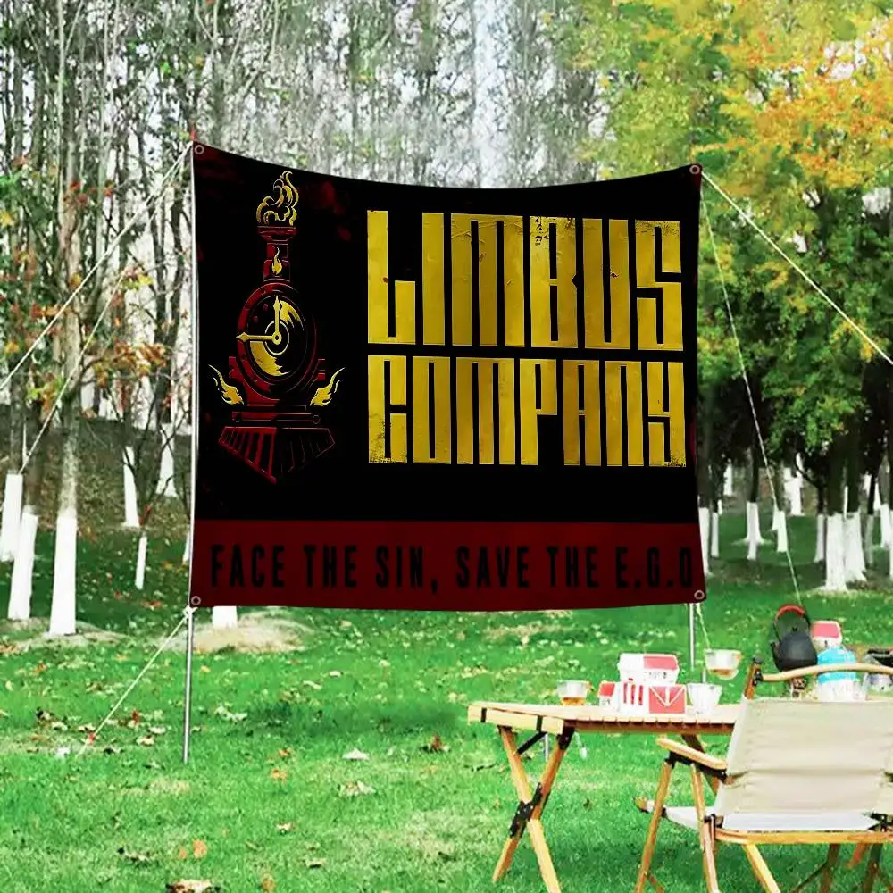 Popular Game L-Limbus C-Company Small Size Cheerleading Banner Hand Pulled Flag Outdoor Atmosphere Flags