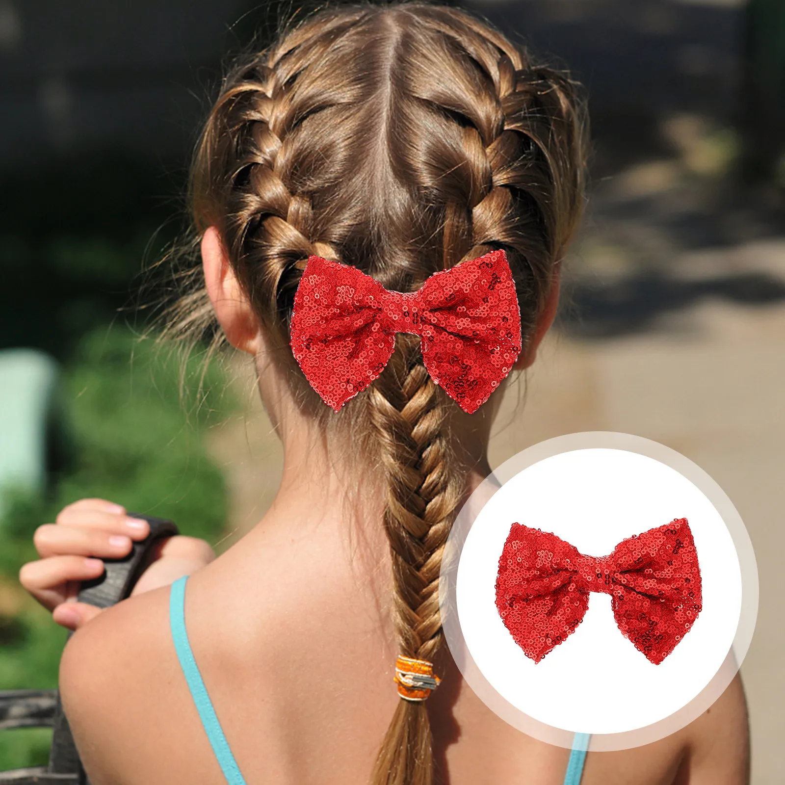 

5Pcs Christmas Bow Knot Hair Clip Sequins Embroidery Bows Hairpin for Holiday Party Daily Wear Xmas Hair Holder Barrette