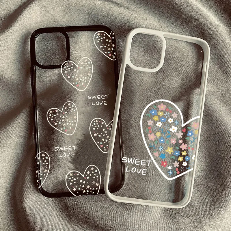

Clear Love Heart Flower Case For Samsung Galaxy S25 S24 S23 S22 Ultra S24 FE A06 A16 A54 A35 A15 A55 A52 A34 5G Shockproof Cover