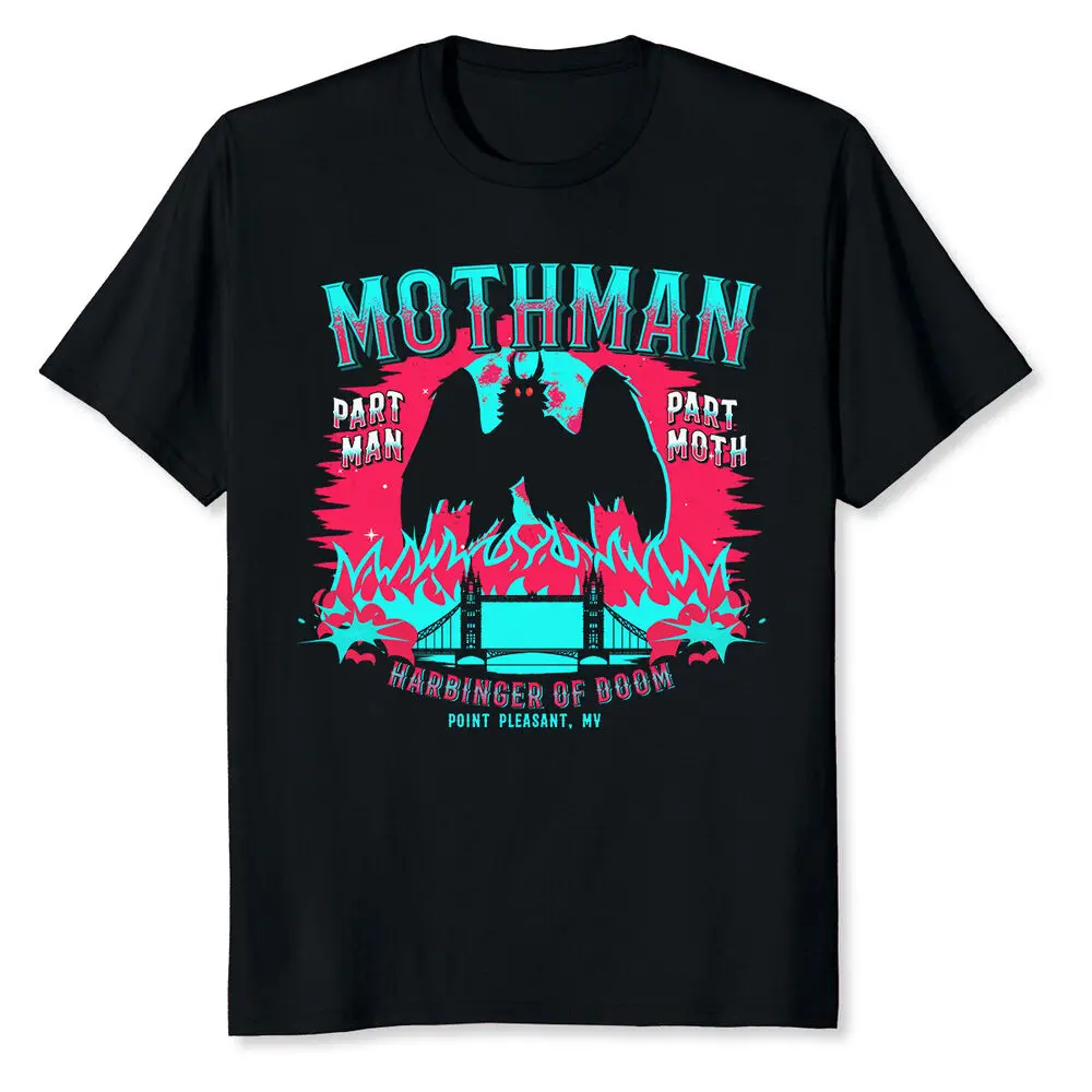 Mothman Harbinger Of Doom Cute Cryptid T-Shirt For Men Women Summer Tees Cotton Luxury Brand Vintage Oversized