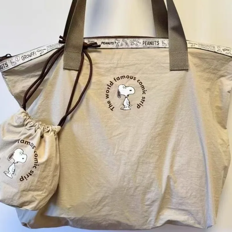 Disney Cute Snoopy Borsa da viaggio per cartoni animati di grande capacità Borsa per bagagli Elegante trolley con maniche Pieghevole portatile Regalo per le vacanze