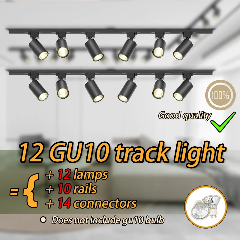 conjunto de luz de pista gu10 regulavel casa inteligente holofotes gu10 lampada ferroviaria iluminacao cozinha ponto luz teto 110v decoracao luminaria 01