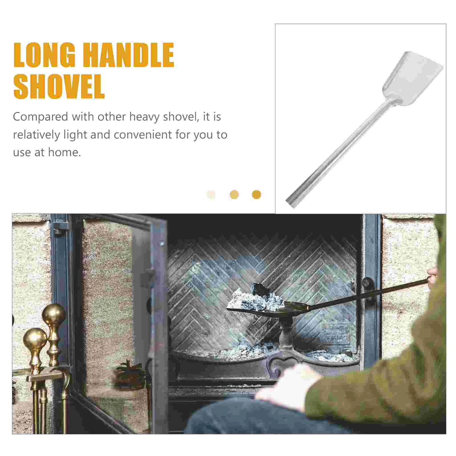 Thickening Iron Coal Shovel Ash Shovel Slag Shovel Stove Shovel for Kitchen Long Handle Coal Ash Shovel Garden Fireplace Shovel