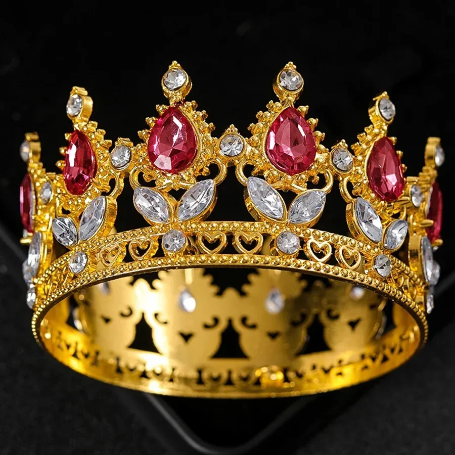 التيجان الكريستال الباروكي والتيجان كعكة توبر ديكور أنيق كعكة الزفاف الأميرة عيد ميلاد الديكور لوازم الحفلات #4