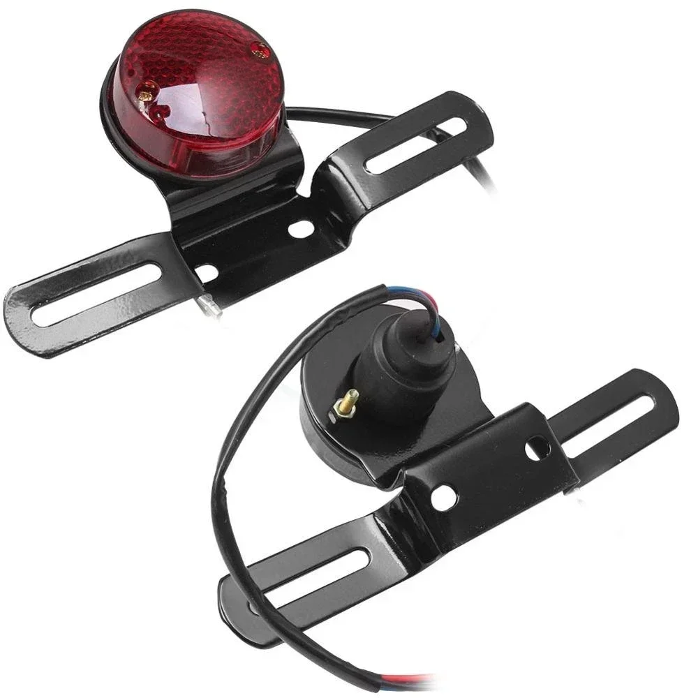 

ROUND RED LED MOTORCYCLE ATV TAIL BRAKE STOP RUNNING LIGHT LICENSE PLATE BRACKET