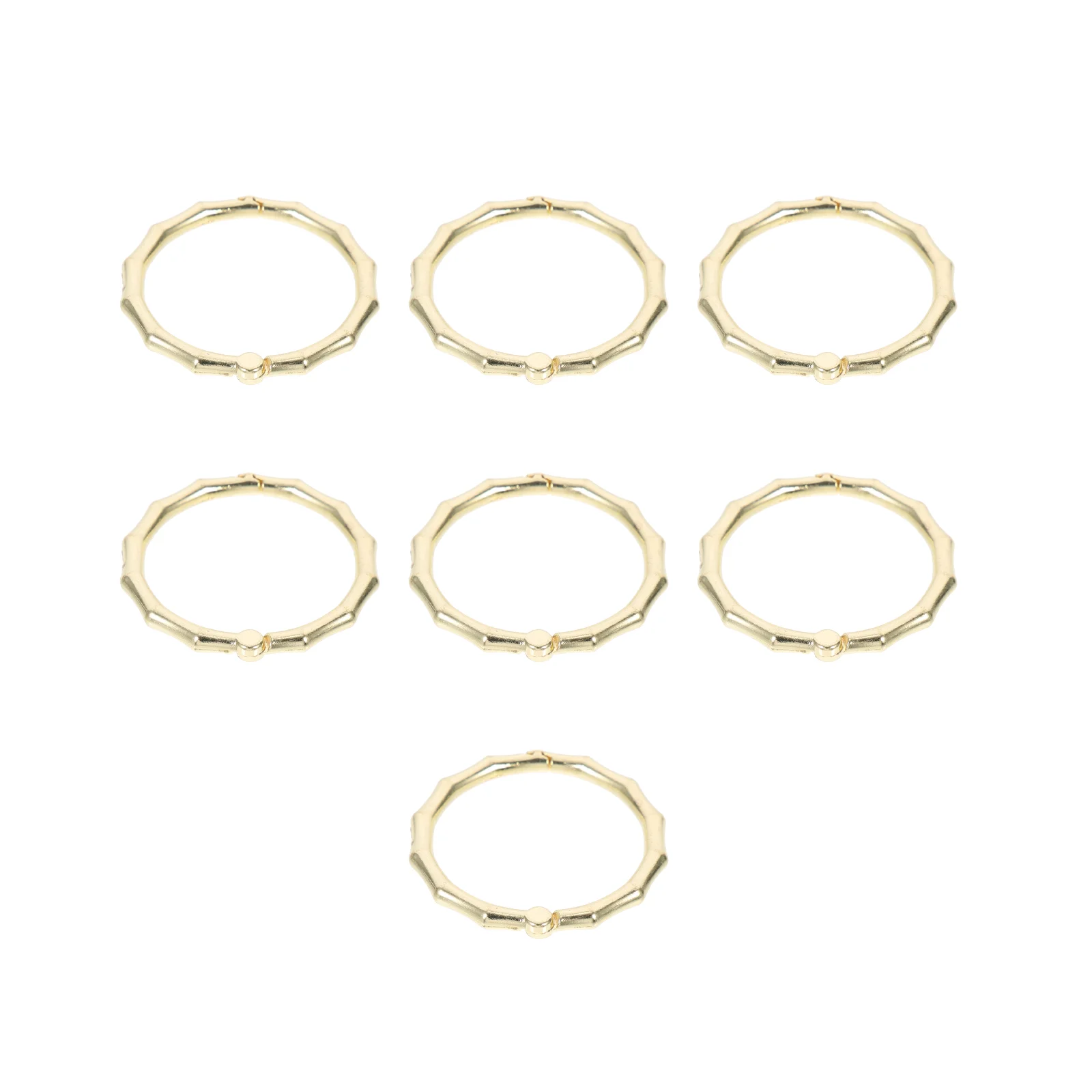 7 Pcs Ring Single Binder Rings Notebook Golden Loose Metal High-grade