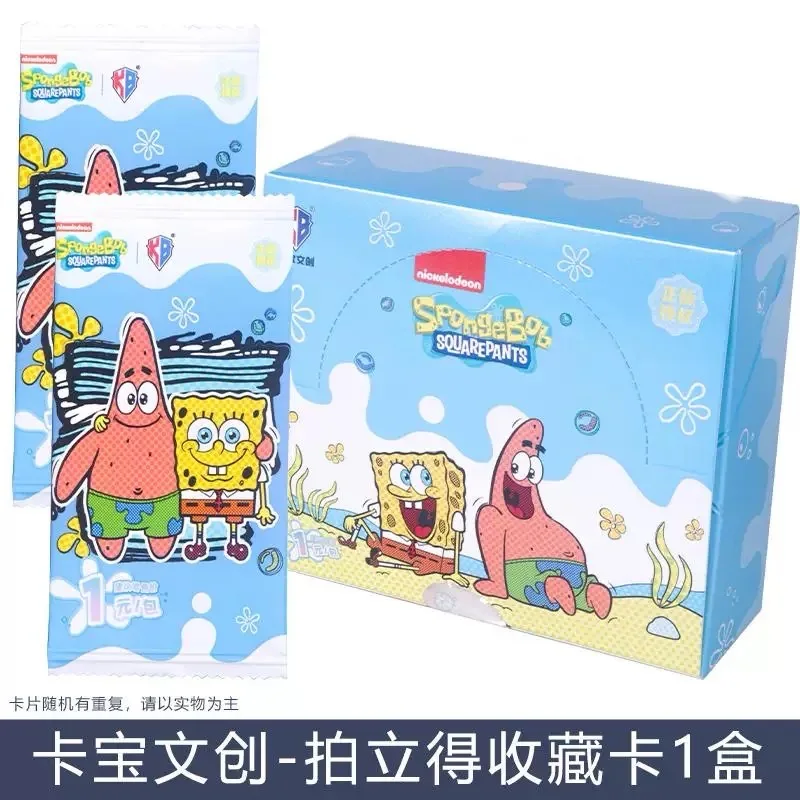 Original Box KABAO  SpongeBob SquarePants Card Mysterious Box Polaroid Card Full Box One Yuan Card Pack Anime Peripheral