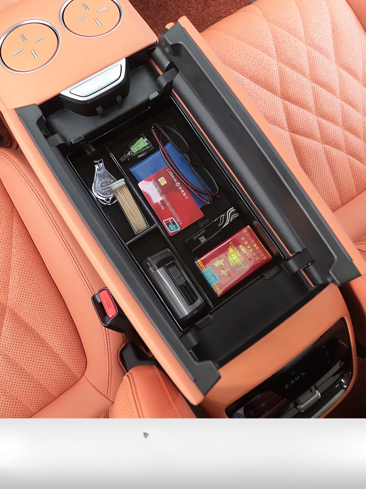 For Changan Deepal S07 Car Armest Storage Box ABS Center Console Armrest Box Organizer Tray Car Stowing Tiyding Accessories