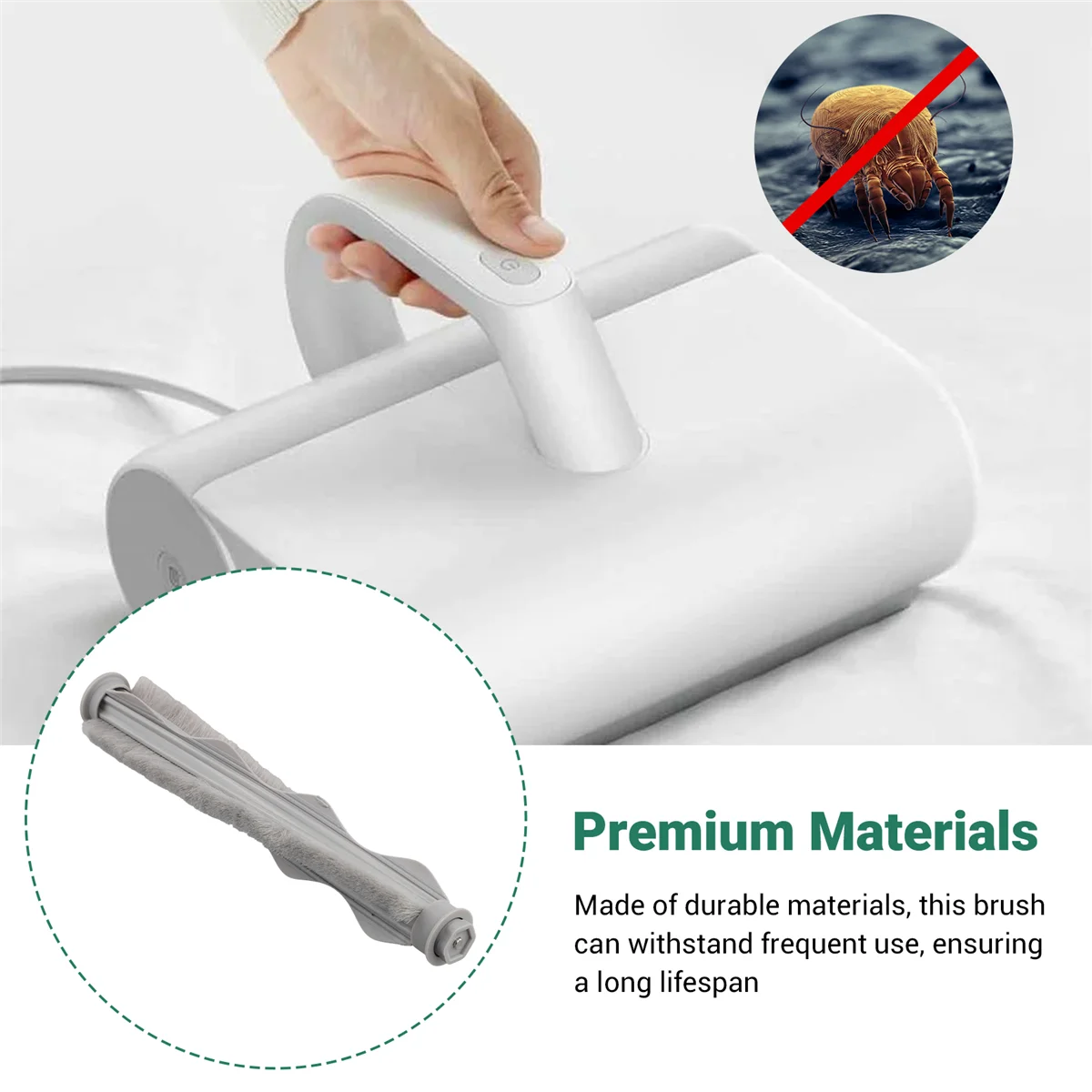 Spazzola a rullo per rimozione acari durevole per Xiaomi Mijia MJCMY01DY Accessori per aspirapolvere portatili wireless per uso domestico