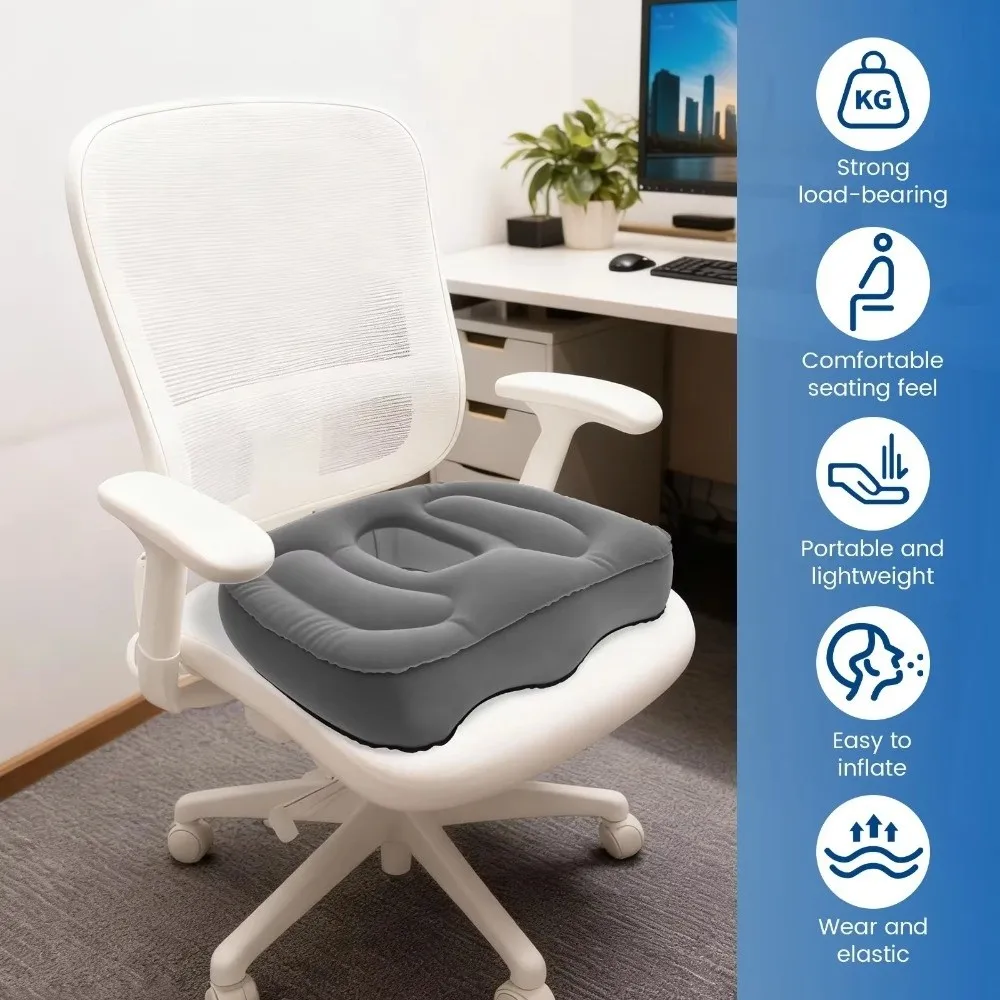 Portable Inflatable Seat Cushion Perforated Design Air Cushion Office Cushion High Elasticity Pressure Ulcer Cushion