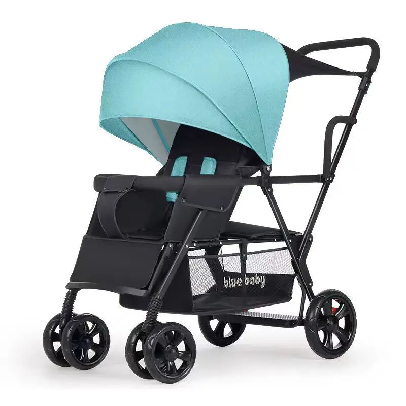 Twin strollers for front and rear strollers lightweight folding double two-seater strollers for reclining